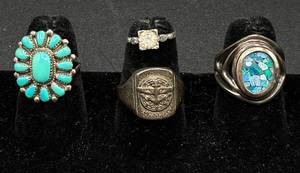 lot 163 image: Assortment of Sterling Silver .925 Rings