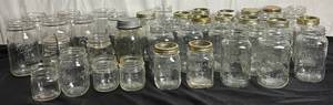 lot 199 image: Large Grouping of Vintage Canning Jars from Mason, Ball, Drey, Atlas and Knox