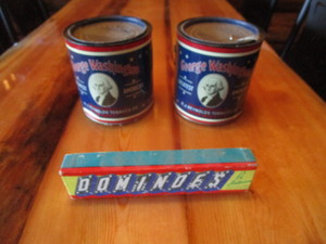 lot 59 image: Tobacco Tins & Dominoes