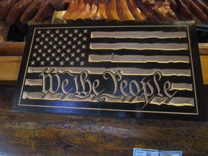 lot 64 image: We The People Wood Sign 12x22