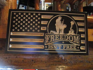 lot 65 image: Freedom Isnt Free Wood Sign 12x22