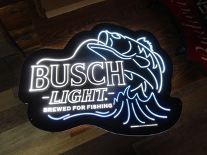 lot 96 image: Busch Light Fishing LED Sign 28x21