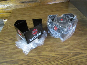 lot 107 image: Bacardi & Pendelton Whiskey Coaster & Straw Holder