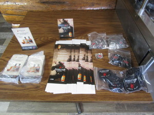 lot 124 image: Pendelton Whiskey Patches, Hat Pins, Table Toppers