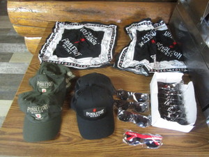 lot 129 image: Pendelton Whiskey Hats, Sunglasses, Bandanas
