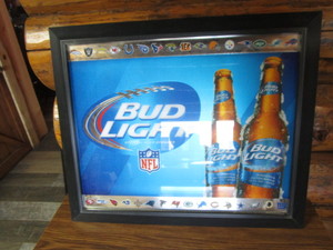 lot 149 image: Bud Light NFL Framed Mirror 25x30