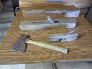 lot 194 image: Wood Planes, Level, Hatchet