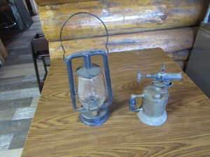 lot 204 image: Barn Lantern, Brass Torch