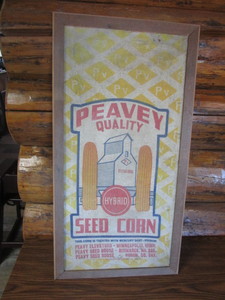 lot 238 image: Framed Seed Corn Bag 18x34