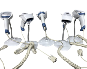 lot 22 image: MSRP $2500 Lot of 5 Zebra Technologies DS4608 Handheld Barcode Scanners with Stands, Designed for Fast Accurate 1D &amp 2D Barcode Capture, Durable Ergonomic Design with Reliable Performance for High-Volume Scanning Applications  Works Great