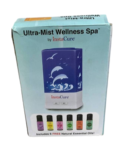 lot 53 image: NEW Open Box InstaCure Ultra-Mist Wellness Spa - Ultrasonic Aromatherapy Diffuser &amp Cool Mist Humidifier - Includes 6 FREE Natural Essential Oils