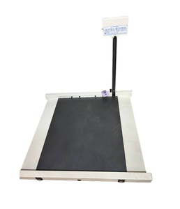 lot 69 image: SR Scales SR725I-L Digital Wheelchair Scale With Ramp - Folding Design for Easy Transport, Measures Weight Instantly, Accommodates Immobile Patients Safely - Good Working Condition