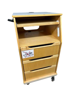lot 75 image: Computer Standing Desk with 2-Drawer 1-Compartment Supply Storage - Keyboard Tray, Good Space for Monitor, Ergonomic - Great Condition
