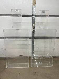 lot 85 image: MSRP $3800 Lot of 4 Swinson Medical Clear Acrylic Storage Cabinets with Internal Mounting Slots, Designed for Organized Visibility, Equipment Protection &amp Clean Storage of Medical or Endoscopy Accessories in Clinical Environments - Good