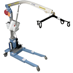 lot 80 image: MSRP $22000 Millennium Medical Liftem MKIV Patient Lift &amp Transfer System with Sling, 700lb Capacity, Powered Boom Lift, Leg Spread &amp Rotate Controls, Mobile Base &amp Precision Positioning for Safe Bariatric Patient Handling  Works Great