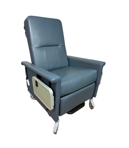 lot 83 image: MSRP $8000 Champion mobile power patient recliner features electric recline, integrated seat heating, swing-out armrests for easier entryexit, a flip-up tray table &amp hospital-grade designed for long-duration clinical use - Works Great