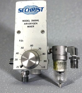 lot 11 image: MSRP $2200 Sechrist 3500HL HighLow Flow Air-Oxygen Blender Mixer for Ventilators &amp Anesthesia Machines, For Precise Oxygen Concentration Control Across Wide Flow Ranges, Reliable Mechanical Performance with No Electronics to Fail Works Great