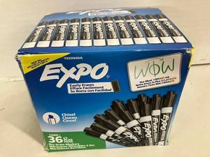 lot 32 image: Expo Black Dry Erase Markers