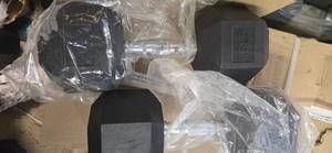 lot 3 image: Lot of 40LB Rubber Dumbbells (NEW)