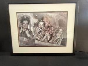 lot 8 image: Hai Yan Signed Offset Lithograph The Honeymooners Framed Artwork 17x21.5 W COA
