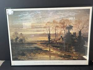 lot 16 image: Framed Print Benjamin Williams Leader February Fill Dyke 20x27.5 in