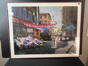 lot 31 image: Framed Shari Hatchett Signed Print Sunday Morning 26x33 Inches