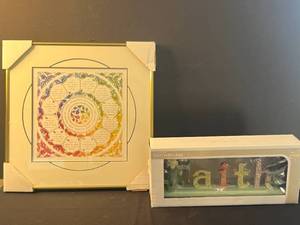 lot 47 image: Framed Ecclesiastes 31-8 Art Print and Collectible Faith with Lilies Word Decor