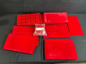 lot 57 image: Set of Red Velvet CoinJewelry Display Trays and Inserts