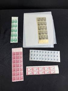 lot 71 image: Collection of Vintage U.S. Postage Stamp Sheets and Blocks