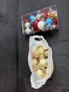 lot 73 image: Collection of Christmas Tree Ornaments Assorted Colors and Decorative Ivory Set