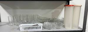 lot 78 image: Assorted Glassware Set with Storage Containers and Utensils