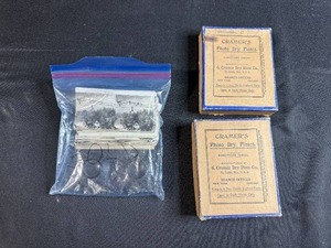 lot 139 image: Collection of Antique Cramers Photo Dry Plates and Vintage Glass Negatives