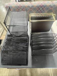 lot 185 image: Set of Office Desk Organizers including File Holders and Trays
