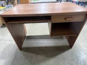 lot 220 image: Wooden Office Desk with Drawer, Cabinet 46x24x30 Inches