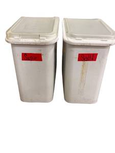 lot 130 image: 2 bins with lids 28.5 x 28 W
