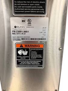 lot 175 image: Bunn Coffee Machine model CWTF15-APS