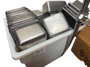 lot 265 image: Bin of assorted chafing pans