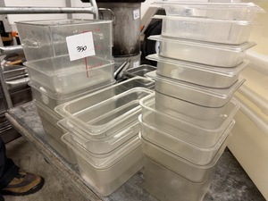lot 350 image: Misc. Clear Plastic Bins