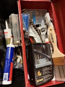 lot 393 image: Assorted Tool, Steel Tool Box (red)