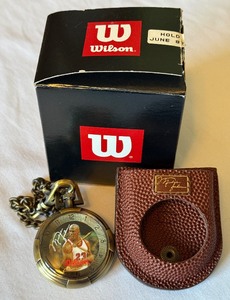 lot 21A image: Michael Jordan Wilson Pocket Watch New in Box - Basketball