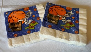 lot 28A image: (2) New Michael Jordan Space Jam Napkin Packages