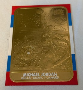 lot 15A image: Michael Jordan Genuine Diamond 23kt Gold Limited Edition 1997 Basketball Card