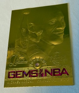 lot 20A image: Michael Jordan Gems of the NBA 1997 Flair Showcase Legacy Collection Limited Edition 23 kt Gold Basketball Card