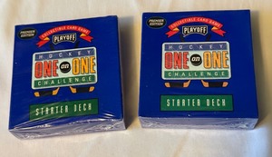lot 42A image: (2) Hockey One on One Challenge Hockey Card Starter Deck 1995 Playoff