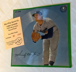 lot 48A image: Sandy Koufax 1964 Auravision Vintage Baseball Record Card