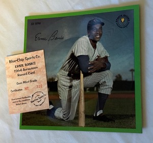 lot 49A image: Ernie Banks 1964 Auravision Vintage Baseball Record Card