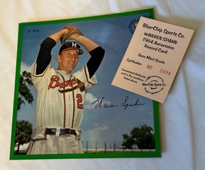 lot 50A image: Warren Spahn 1964 Auravision Vintage Baseball Record Card
