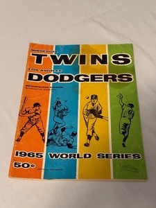 lot 53A image: Minnesota Twins vs. Los Angeles Dodgers 1965 World Series Program - Vintage Baseball