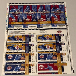 lot 55A image: 2002 World Series Minnesota Twins Phantom Ticket Sheet - Baseball