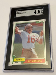 lot 6 image: Joe Montana RC SGC Graded 4.5 1981 Topps #216 Vintage Football Card